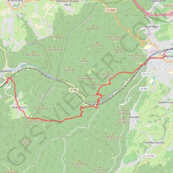 Itinéraire De Lutzelbourg à Saverne, distance, dénivelé, altitude, carte, profil, trace GPS