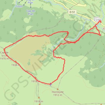 Itinéraire Cap de la Lit - Vallée d'Oueil, distance, dénivelé, altitude, carte, profil, trace GPS