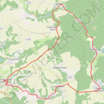 Itinéraire Trésors cachés en forêt de Saint-Gobain, distance, dénivelé, altitude, carte, profil, trace GPS