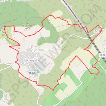 Itinéraire Randonnée en boucle à l'Est de Vernègues, distance, dénivelé, altitude, carte, profil, trace GPS