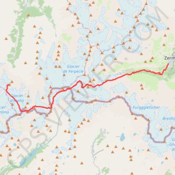 Itinéraire Vignettes - Zermatt, distance, dénivelé, altitude, carte, profil, trace GPS