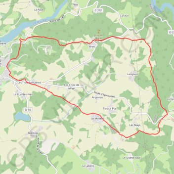 Itinéraire Rando Bujaleuf, distance, dénivelé, altitude, carte, profil, trace GPS