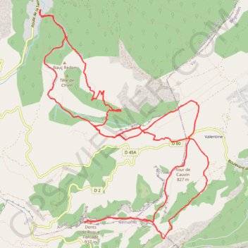 Itinéraire Auriol Encaneaux, distance, dénivelé, altitude, carte, profil, trace GPS