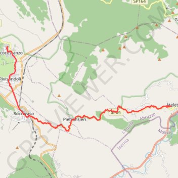 Itinéraire D'Ateleta à Pescocostanzo, distance, dénivelé, altitude, carte, profil, trace GPS