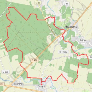 Itinéraire Touquin - la forêt de Malvoisine, distance, dénivelé, altitude, carte, profil, trace GPS