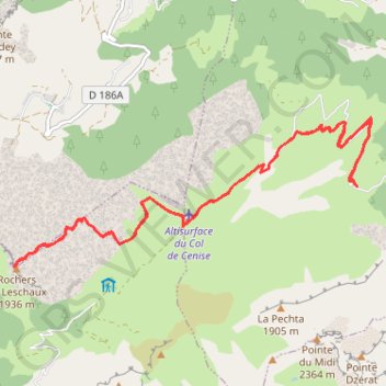 Itinéraire Les Rochers de Leschaux, distance, dénivelé, altitude, carte, profil, trace GPS