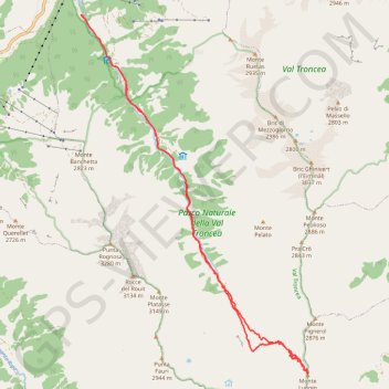 Itinéraire Monte Lungin, distance, dénivelé, altitude, carte, profil, trace GPS