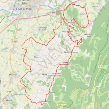 Itinéraire 70Km féminines Barbières-20511325, distance, dénivelé, altitude, carte, profil, trace GPS
