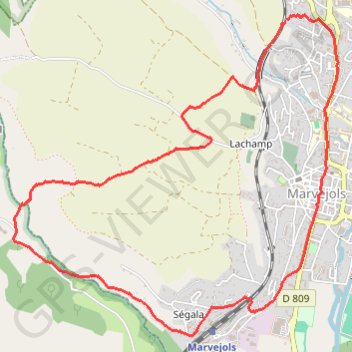 Itinéraire Boucle marvejols - La valette, distance, dénivelé, altitude, carte, profil, trace GPS