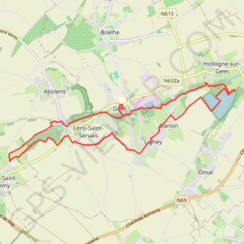 Itinéraire Geer 15km, distance, dénivelé, altitude, carte, profil, trace GPS