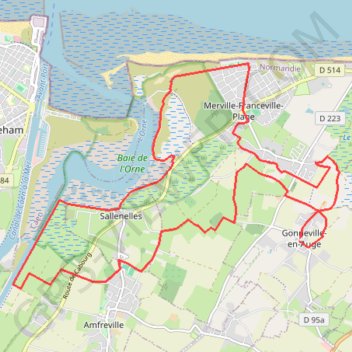 Itinéraire Goneville-Sallenelle-21km, distance, dénivelé, altitude, carte, profil, trace GPS
