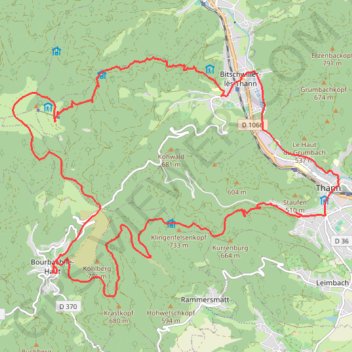 Itinéraire Petit tour sous la brume du Thanner, distance, dénivelé, altitude, carte, profil, trace GPS
