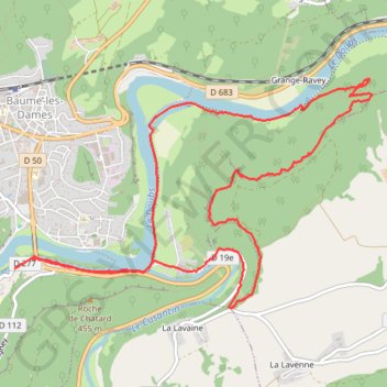 Itinéraire Baume-les-Dames Fente de babre, distance, dénivelé, altitude, carte, profil, trace GPS