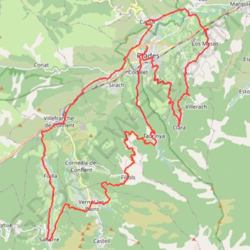 Itinéraire Prades le HUIT-13994684, distance, dénivelé, altitude, carte, profil, trace GPS