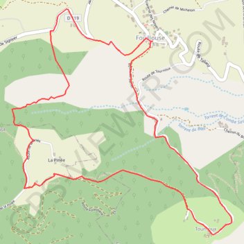 Itinéraire Près de Fouillouse, distance, dénivelé, altitude, carte, profil, trace GPS