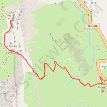 Itinéraire Fort de la Turra - Col du Mont Cenis, distance, dénivelé, altitude, carte, profil, trace GPS