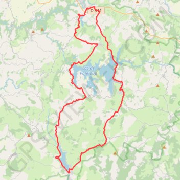 Itinéraire Le Lévézou, pays des lacs - Pont-de-Salars, distance, dénivelé, altitude, carte, profil, trace GPS