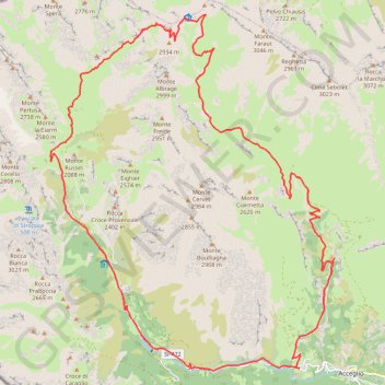 Itinéraire Acceglio-Monte Bellino, distance, dénivelé, altitude, carte, profil, trace GPS
