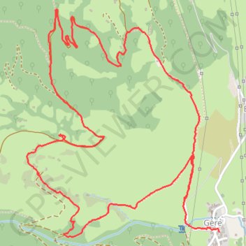 Itinéraire Gère Bélestin, distance, dénivelé, altitude, carte, profil, trace GPS