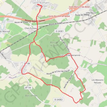Itinéraire Balade Saint Romain de Benet, distance, dénivelé, altitude, carte, profil, trace GPS