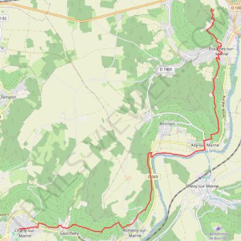 Itinéraire Charly-Sur-Marne-, distance, dénivelé, altitude, carte, profil, trace GPS