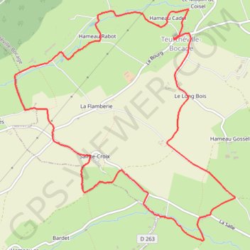 Itinéraire Teurtheville Bocage, distance, dénivelé, altitude, carte, profil, trace GPS