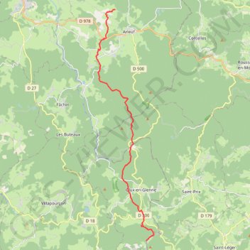 Itinéraire Bibracte - Arleuf, distance, dénivelé, altitude, carte, profil, trace GPS