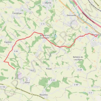 Itinéraire 47 montgiscard - antoine 11, distance, dénivelé, altitude, carte, profil, trace GPS