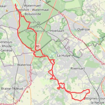 Itinéraire BBBgoGravel - LLN, distance, dénivelé, altitude, carte, profil, trace GPS