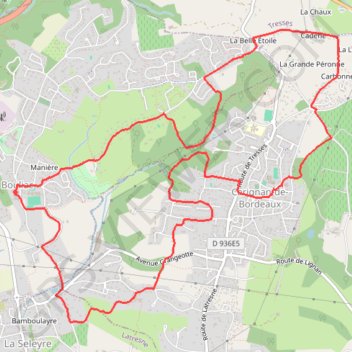 Itinéraire Bouliac, distance, dénivelé, altitude, carte, profil, trace GPS