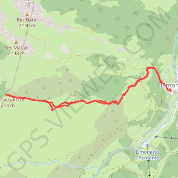 Itinéraire Cima Giosolette, distance, dénivelé, altitude, carte, profil, trace GPS