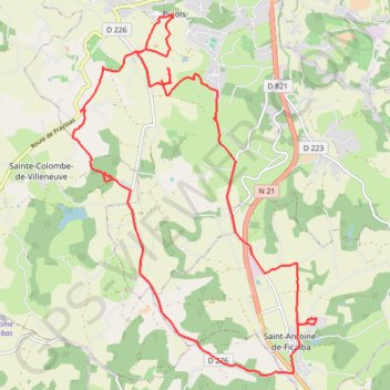 Itinéraire Rando Saint-Antoine-de-Ficalba, distance, dénivelé, altitude, carte, profil, trace GPS