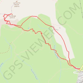Itinéraire Roc rouge, distance, dénivelé, altitude, carte, profil, trace GPS