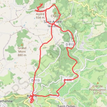 Itinéraire Riverie, distance, dénivelé, altitude, carte, profil, trace GPS