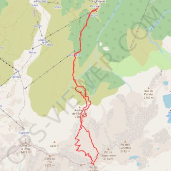 Itinéraire Pic de la Belle Étoile, Face Nord, distance, dénivelé, altitude, carte, profil, trace GPS