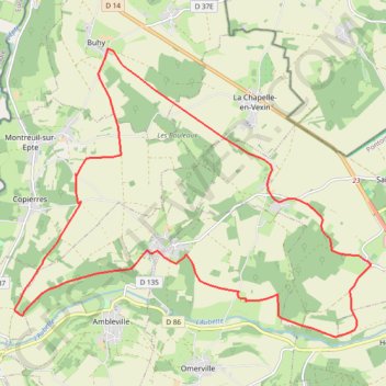 Itinéraire Buhy à Buhy, distance, dénivelé, altitude, carte, profil, trace GPS