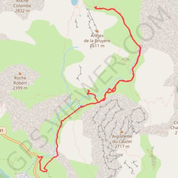 Itinéraire Ponsonnière (Grand Lac), distance, dénivelé, altitude, carte, profil, trace GPS