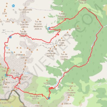 Itinéraire Mont Valier, distance, dénivelé, altitude, carte, profil, trace GPS