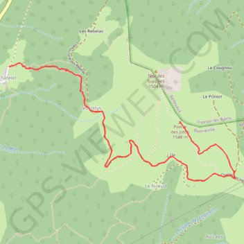 Itinéraire Pointe des Jottis/Les Rebelas, distance, dénivelé, altitude, carte, profil, trace GPS