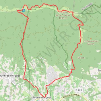 Itinéraire La Motte d'Aigues - Sur les crêtes, distance, dénivelé, altitude, carte, profil, trace GPS