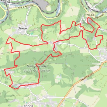 Itinéraire ADEPS XHORIS 20KM, distance, dénivelé, altitude, carte, profil, trace GPS