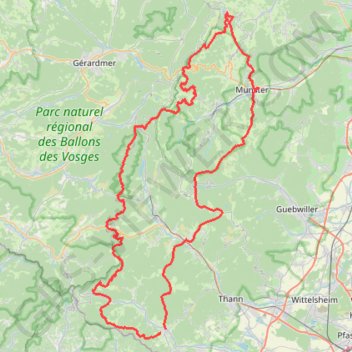 Itinéraire Trek.Vosges.150km, distance, dénivelé, altitude, carte, profil, trace GPS