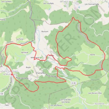Itinéraire Circuit du Tourniquet - Saint-Germain-la-Montagne, distance, dénivelé, altitude, carte, profil, trace GPS