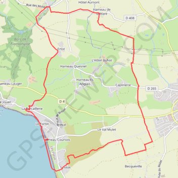 Itinéraire Sciotot (commune de Les Pieux) 50340, distance, dénivelé, altitude, carte, profil, trace GPS