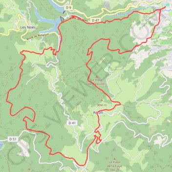 Itinéraire Le Haut du Thé - Renaison, distance, dénivelé, altitude, carte, profil, trace GPS