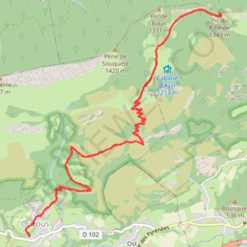 Itinéraire Pic du Pibeste, distance, dénivelé, altitude, carte, profil, trace GPS