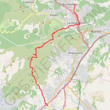 Itinéraire De La Bouilladisse à Aubagne, distance, dénivelé, altitude, carte, profil, trace GPS