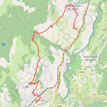 Itinéraire Sentier vers Saint-Jacques (Châteauroux-les-Alpes - Embrun), distance, dénivelé, altitude, carte, profil, trace GPS