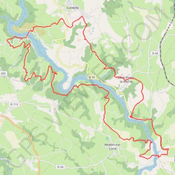 Itinéraire Autour des Gorges de la Loire - Château de La Roche et Méandre de la Loire - Port de Bully, Pont-de-Presle, distance, dénivelé, altitude, carte, profil, trace GPS