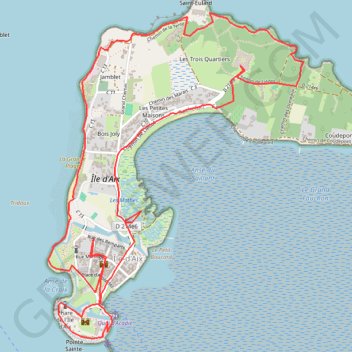 Itinéraire Ile d'Aix, distance, dénivelé, altitude, carte, profil, trace GPS